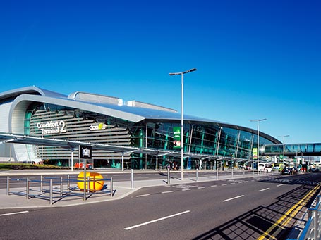 Terminal 2 at Dublin Airport a 15-minute drive from Heyward Mews Holiday Homes © Adobe Stock