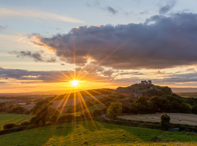 Sunset at the Rock of Dunamase in County Laois
