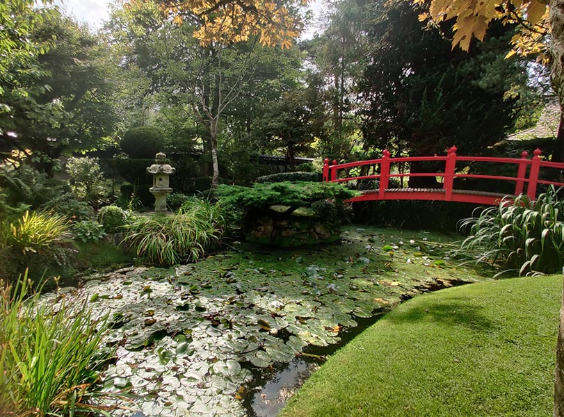 Beautiful bridge in the Japanese Gardens one of the top tourist attractions in Kildare © Failte Ireland
