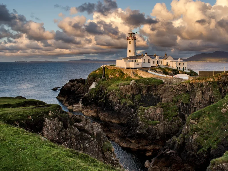 Fanad Lighthouse one of the great lighthouses of Ireland standing between idyllic Lough Swilly and Mulroy Bay in County Donegal © Trident Holiday Homes