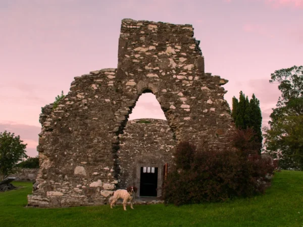 Vibrant Sunset at Ancient Monastic Site, Oughterard, Kildare © Adobe Stock