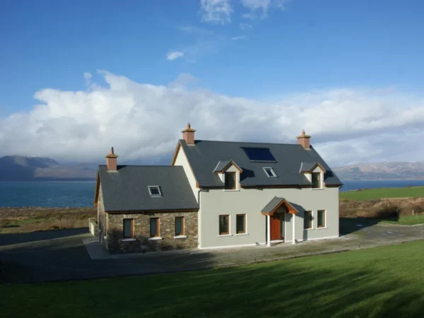 Exterior view of Sea View Holiday Home a coastal property overlooking Bantry Bay and the Beara Peninsula in West Cork © Trident Holiday Homes