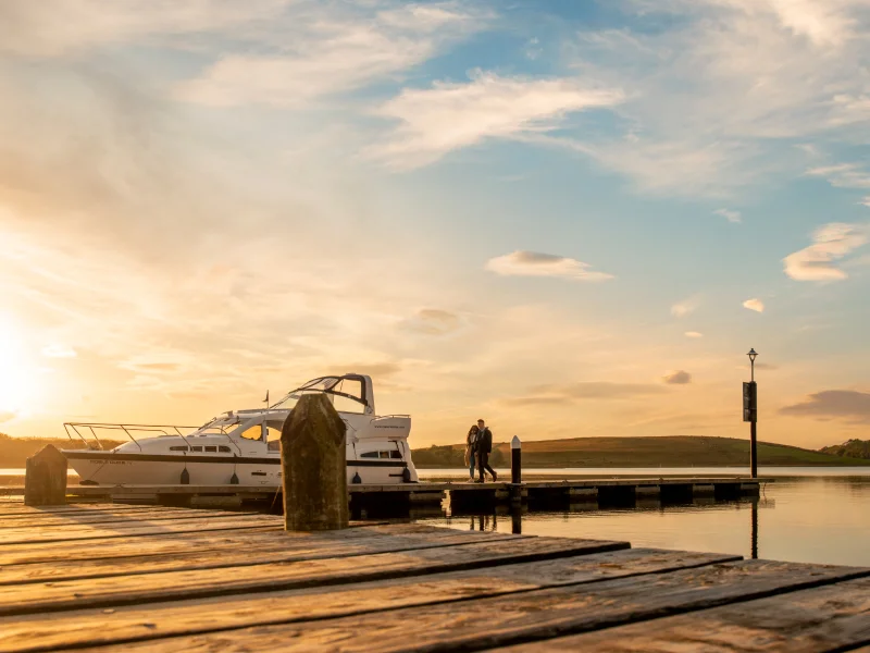 Boating holiday at sunset at Lough Erne in Fermanagh © Tony Pleavin