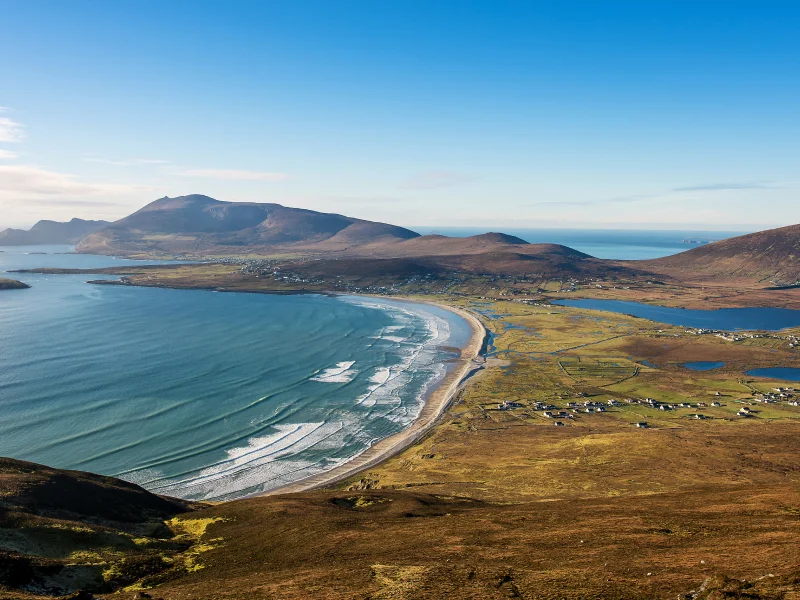 Scenic Footage Cliffs and Atlantic Ocean view from the sky, Wild Atlantic Way, County Mayo, Ireland