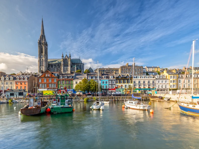 Impression of the St. Colman's Cathedral in Cobh near Cork, Ireland