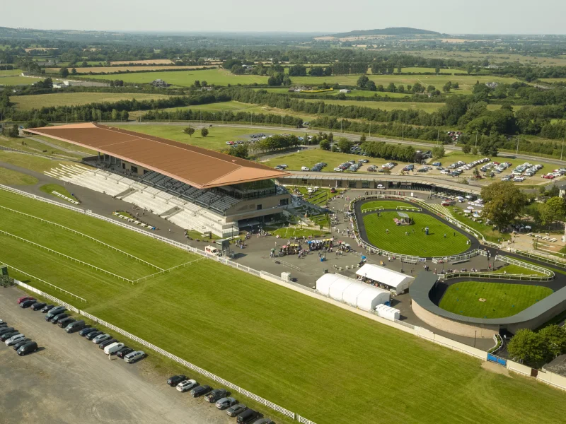 Aerial view for the famous Curragh Racecourse in Newbridge Kildare © Failte Ireland