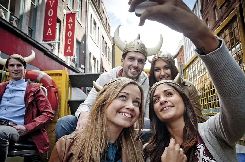 Group of friends enjoying the Viking Splash Tour in Dublin City Centre @ Tourism Ireland