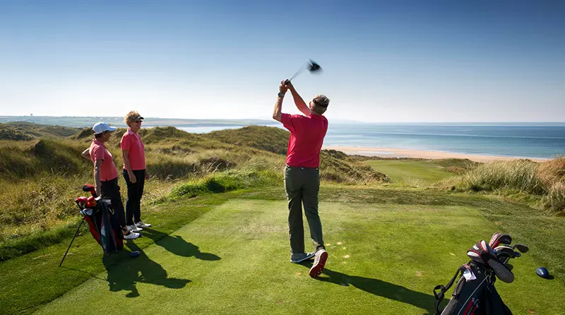 Group enjoying a golfing holiday on Ballybunion Old Course in Kerry © Chris Hill Photographic