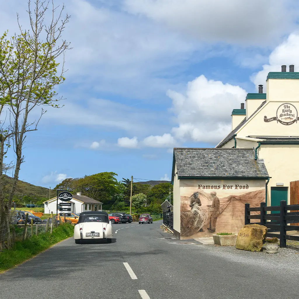 Vintage Jaguar Cars at the famous Rusty Mackerel pub in Carrick County Donegal © Gareth Wray Photography