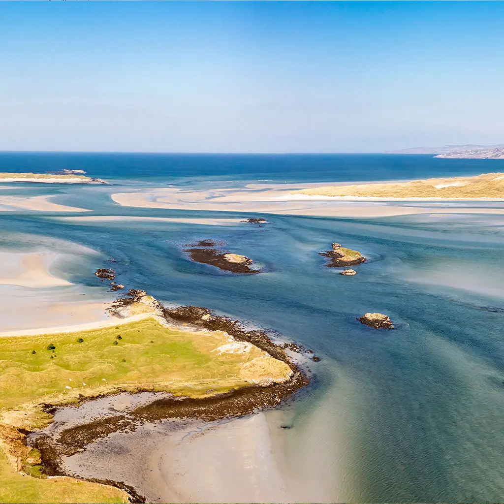 Aerial view of Gweebarra bay beside Lettermacaward in Donegal © Adobe Stock