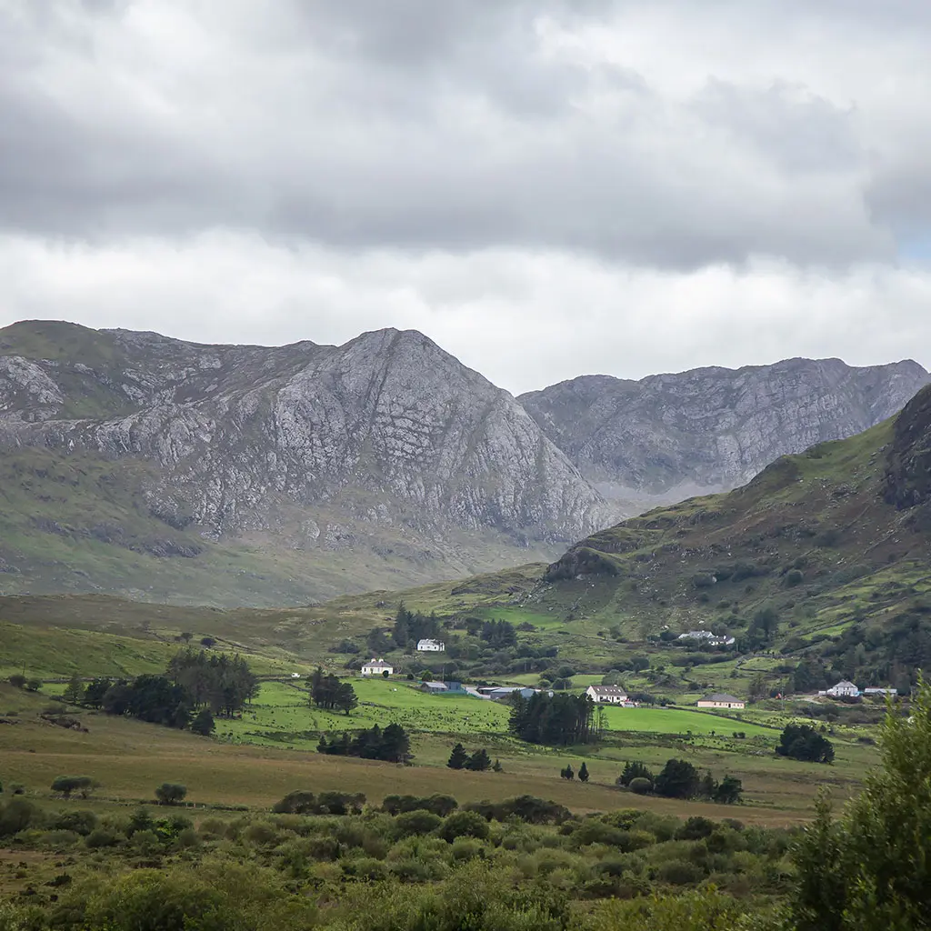 Beautiful view of rugged landscape from R336 Road, Maum, Connemara, County Galway, Ireland © Adobe Stock