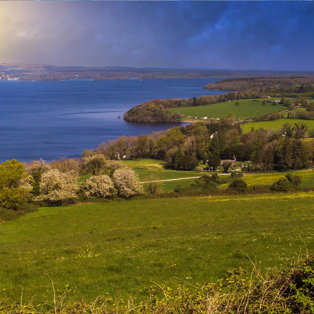 Shoreline of Lough Derg in County Tipperary, Ireland.