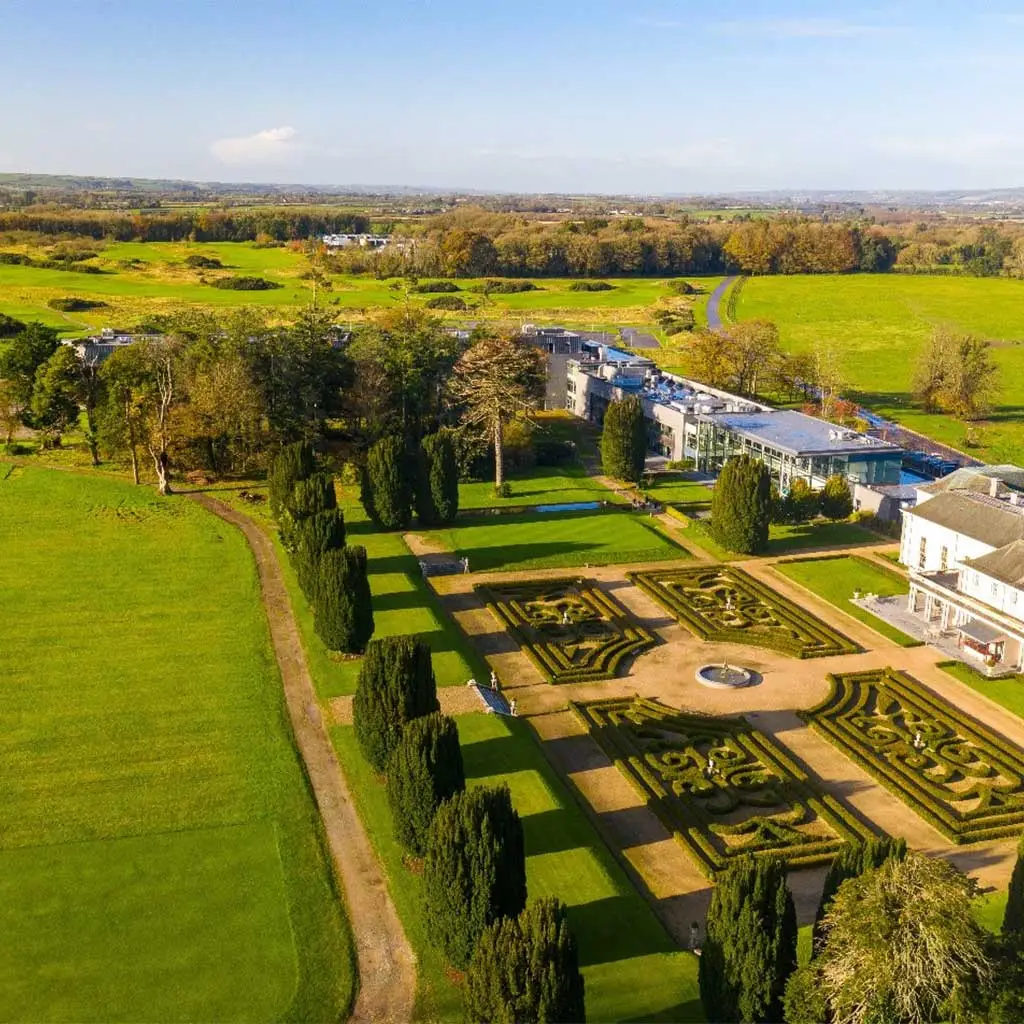 Areial view of Castlemartyr Resort located beside Trident Holiday Homes lodges and mews’s in Cork © Trident Holiday Homes