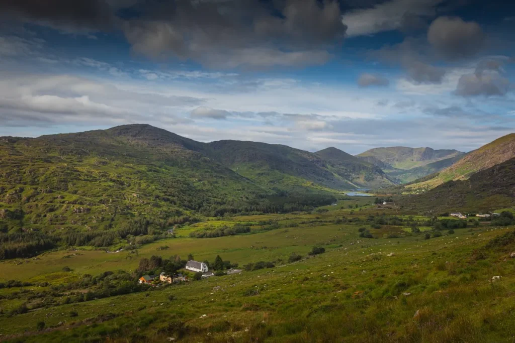 Beautiful green landscape in Farranfore, County Kerry, Ireland.