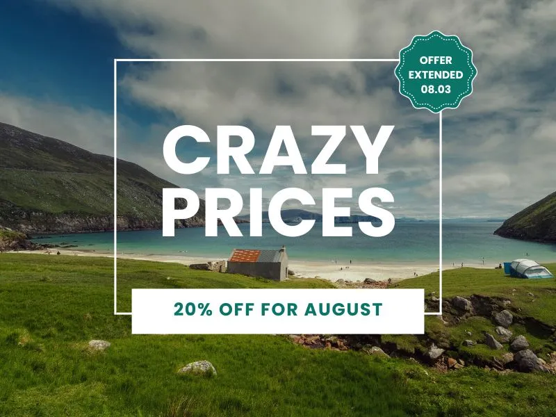 Offer extended till 08.03 Crazy Prices - 20% OFF in August