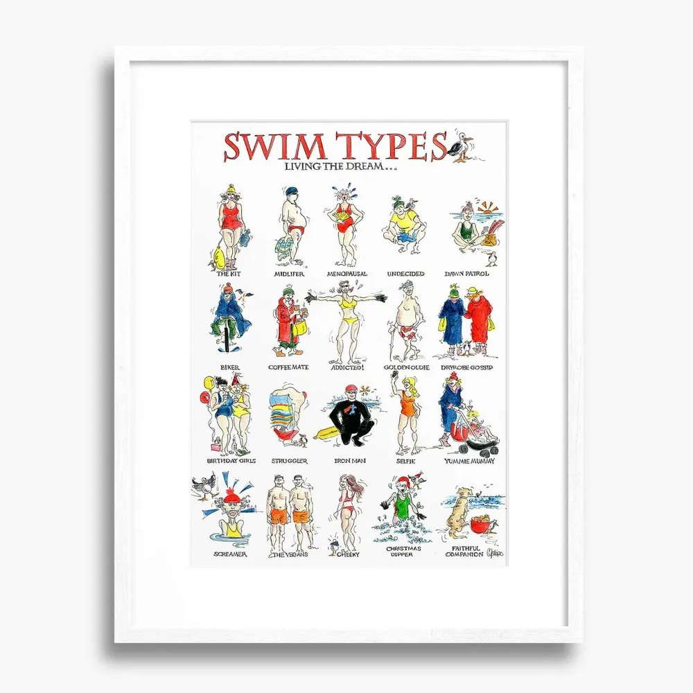 Poster by Carroline Galligan - Living The Dream (Swim Types)