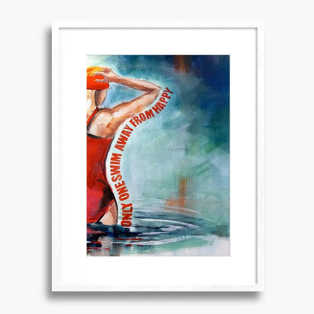 Poster by Caroline Galligan - One Swim Away From Happy