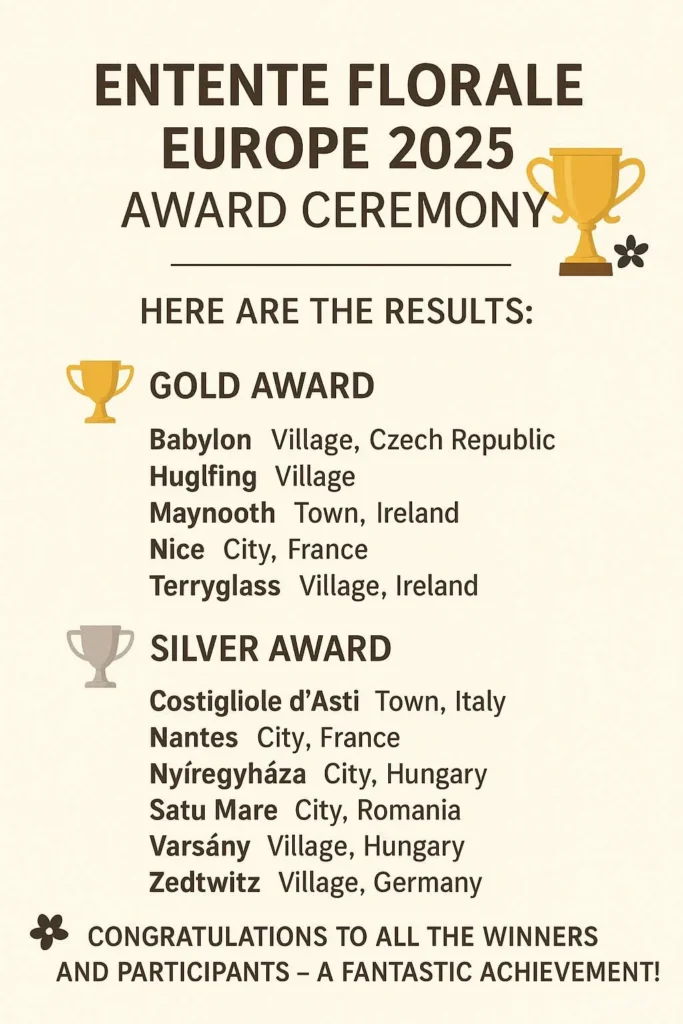 Ententle Florale Europe 2025 Award Ceremony - The Winners