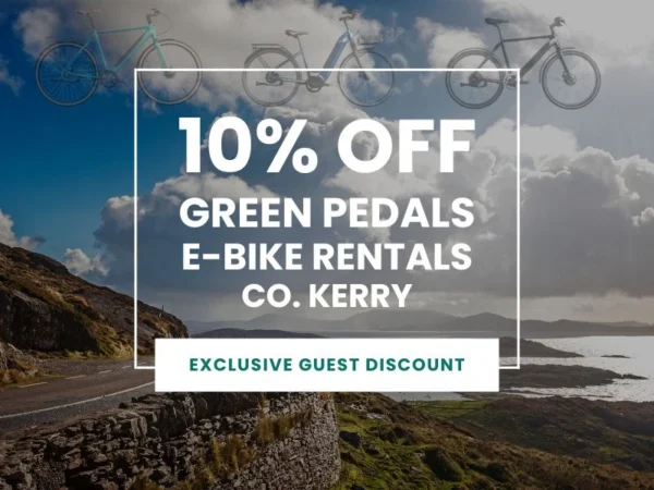 10% OFF GREEN PEDALS e-bike rentals co. Kerry - Exclusive guest discount