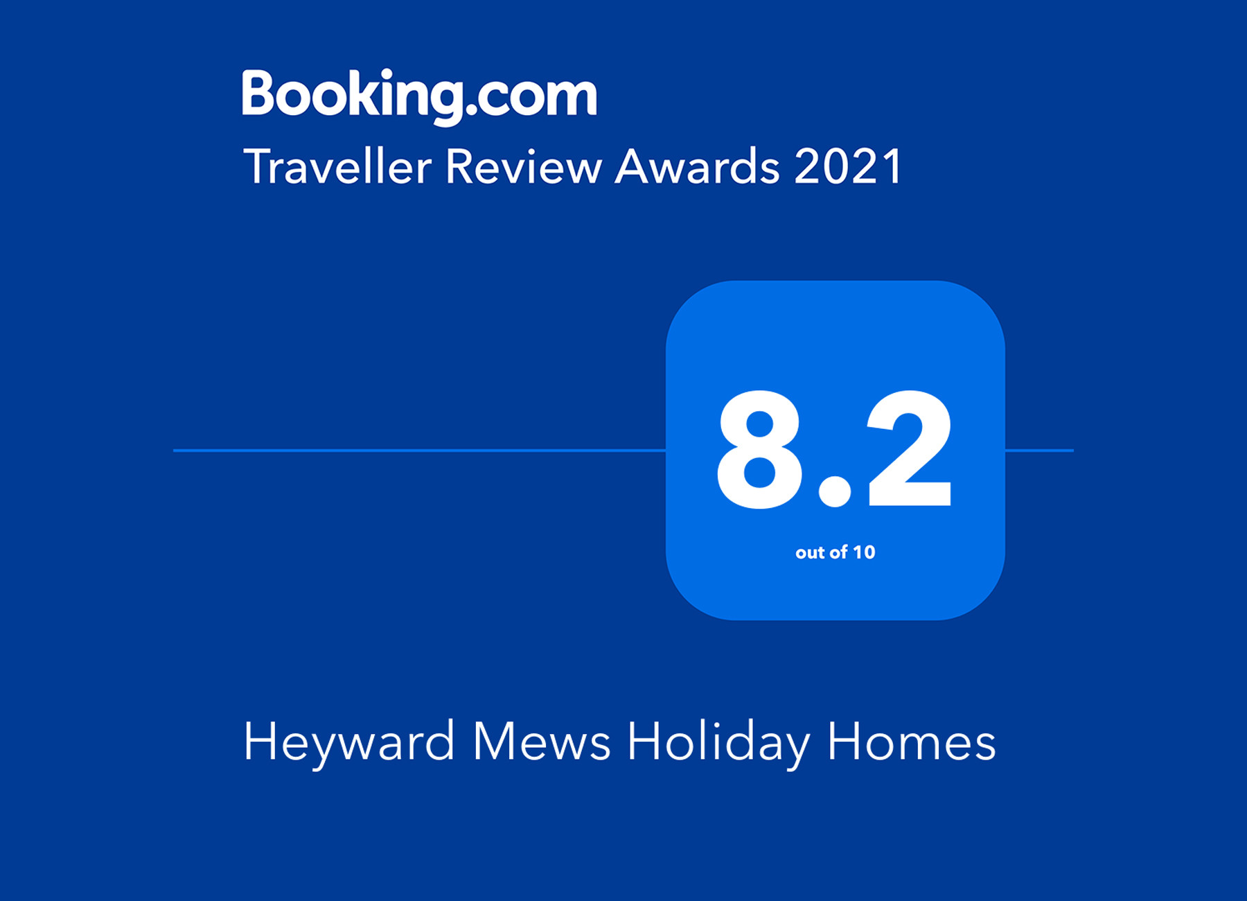 Booking.com Travel Award 2021 | Heyward Mews Holiday Homes Travel Award | Trident Holiday Homes Booking.com Travel Award 2021 | Heyward Mews Holiday Homes Travel Award | Trident Holiday Homes