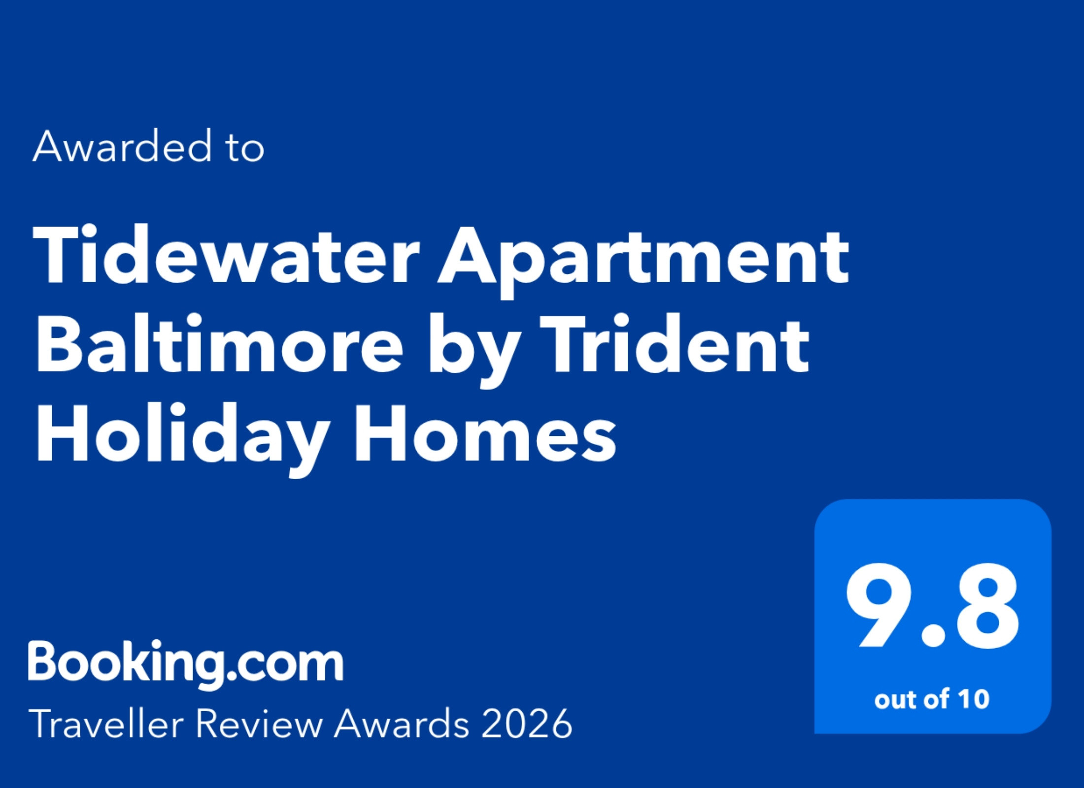 Tidewate rApartment Baltimore - Booking.com Awards 2026 Tidewate rApartment Baltimore - Booking.com Awards 2026