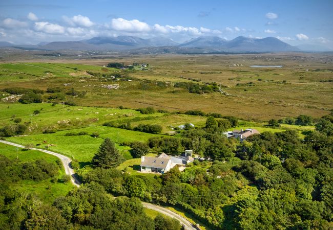 Aerial view of Clifden Countryside Holiday Home in Galway